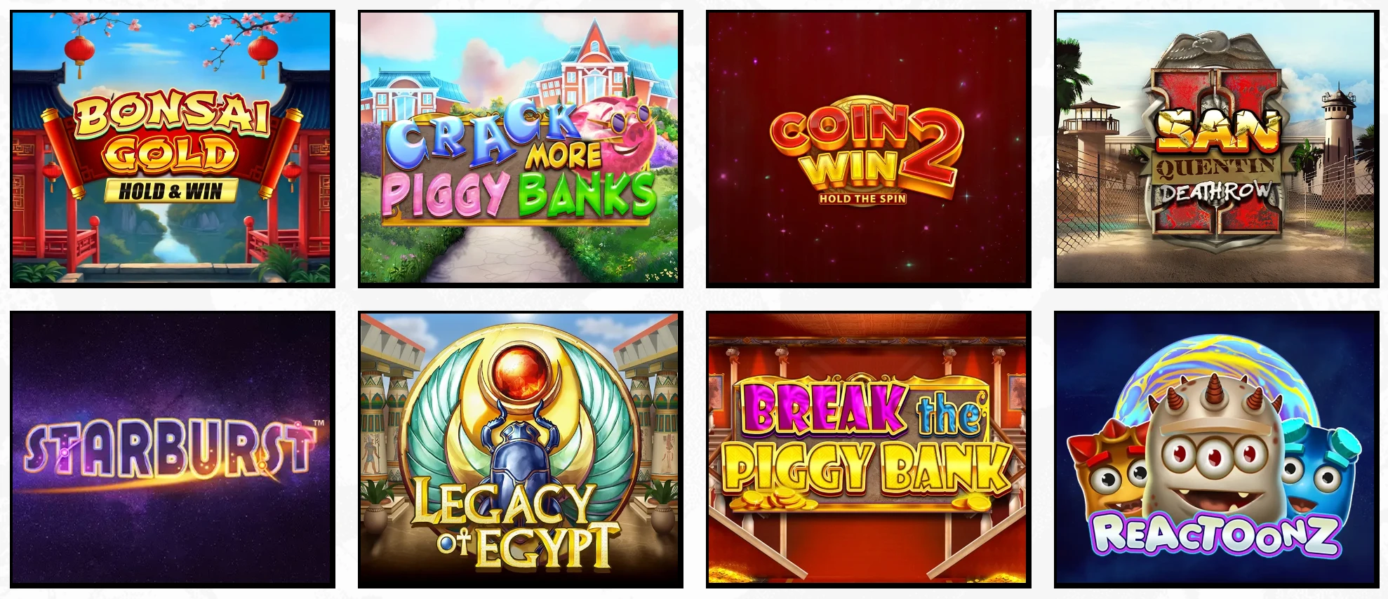 Manga Casino game selection